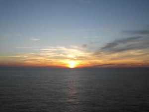 Sunset at Sea in the Gulf of Mexico