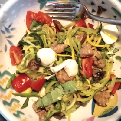 Caprese Zoodles With Ground Turkey