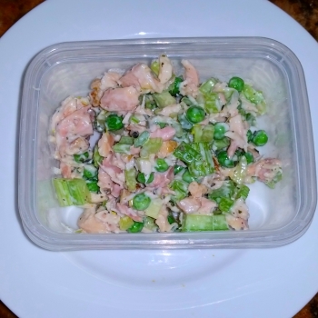 Chicken Salad with Celery, Peas, and Walnuts
