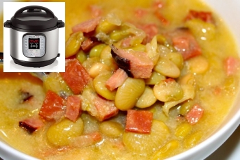 Ham and Baby Lima Beans in the Instant Pot