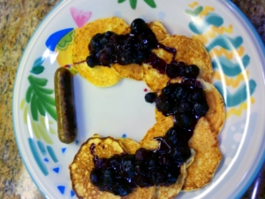 Protein Packed Flourless Ricotta Pancakes With Blueberry Syrup