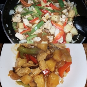Sweet and Sour Pork Over Cauliflower Rice