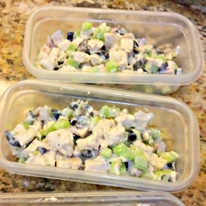 Turkey Salad with Olives, Celery and Feta Dill Dressing